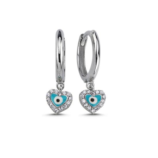 Wholesale Eye Enamel & CZ Huggie Hoop Earrings