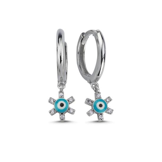 Wholesale Eye Enamel & CZ Huggie Hoop Earrings