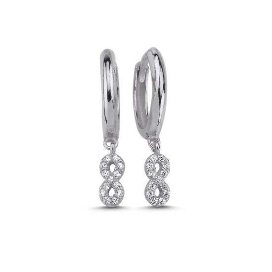 Wholesale Infinity CZ Huggie Hoop Earrings