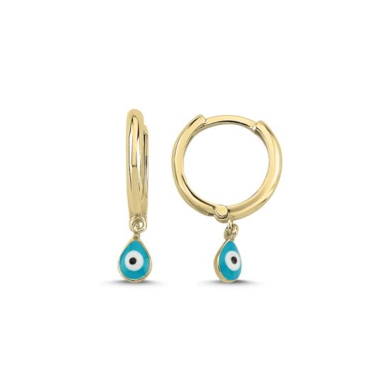 Wholesale Enamel Eye Huggie Hoop Earrings