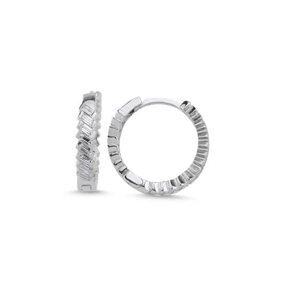 Wholesale 19mm Baguette CZ Eterntiy Hoop Earrings