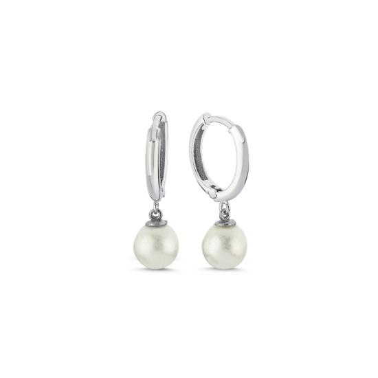 Wholesale 7mm Pearl Huggie Hoop Earrings