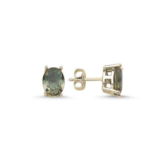 Wholesale 6x8mm Oval Zultanite CZ Solitaire Stud Earrings