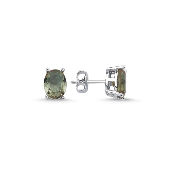 Wholesale 6x8mm Oval Zultanite CZ Solitaire Stud Earrings