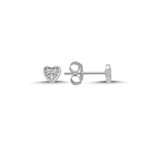 Wholesale Heart CZ Stud Earrings