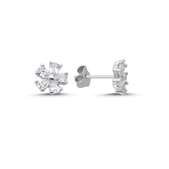 Wholesale Flower CZ Stud Earrings