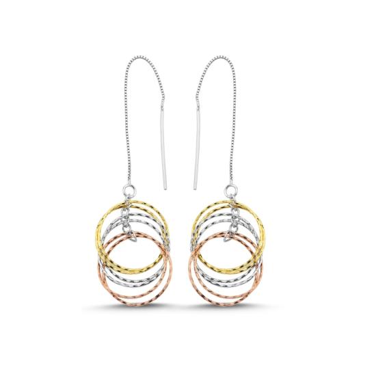 Wholesale Tricolor Dangle Hoops Earrings