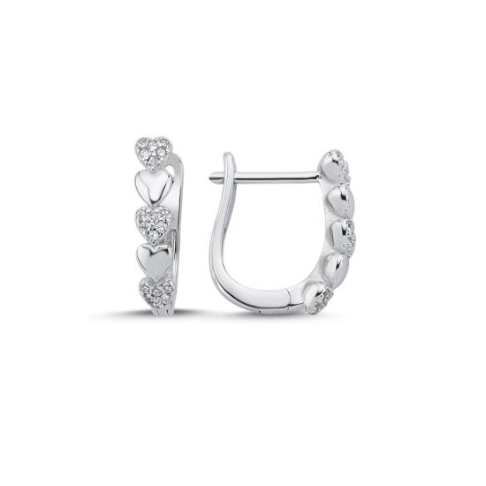 Wholesale Heart CZ Latch Back Earrings