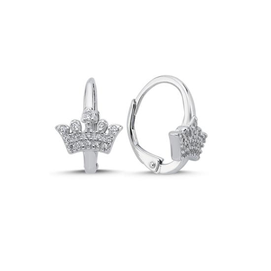 Wholesale Crown CZ Lever Back Earrings