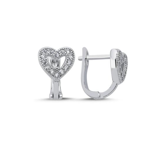 Wholesale Heart CZ Latch Back Earrings