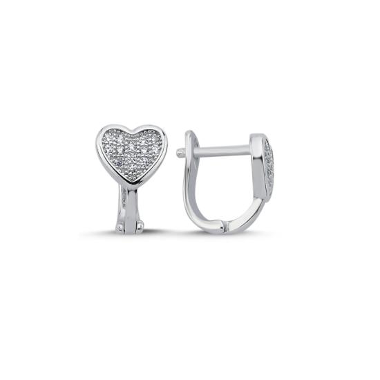 Wholesale Heart CZ Latch Back Earrings