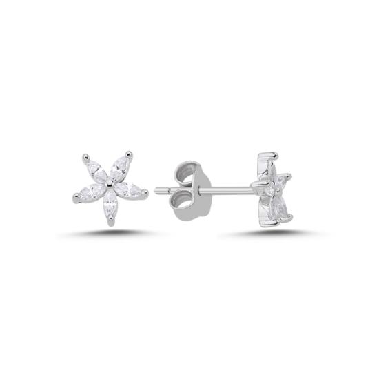 Wholesale Tiny Flower CZ Stud Earrings