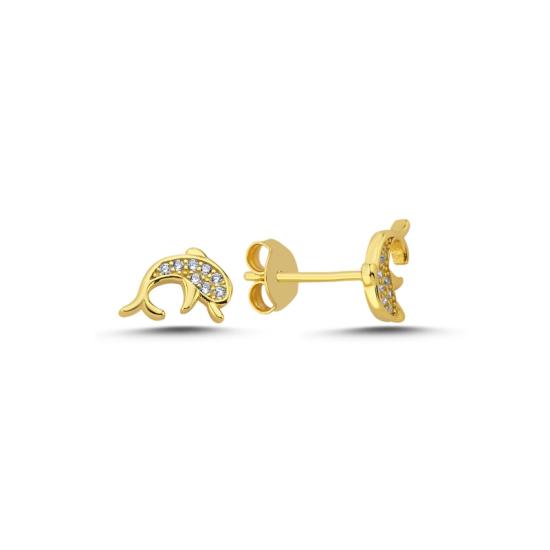 Wholesale Dolphin CZ Stud Earrings