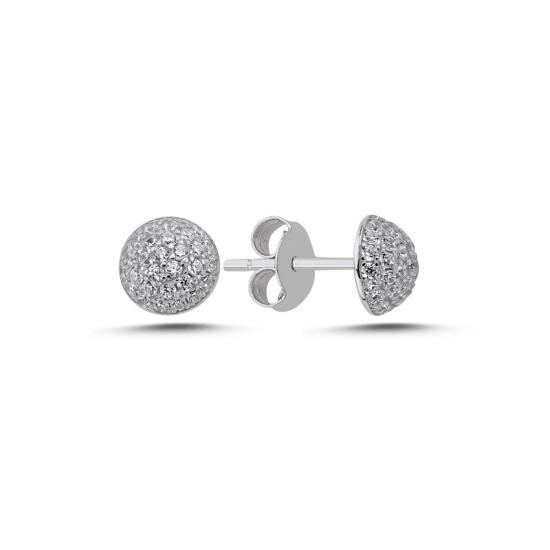 Wholesale Half Ball CZ Stud Earrings