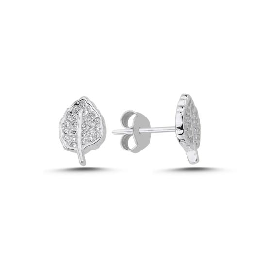 Wholesale Leaf CZ Stud Earrings