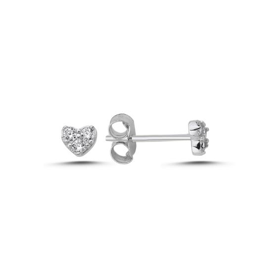 Wholesale Tiny Heart CZ Stud Earrings