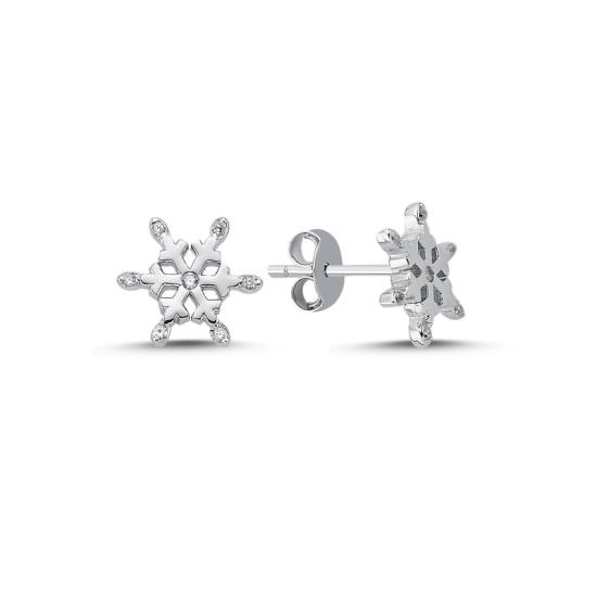 Wholesale Snowflake CZ Stud Earrings