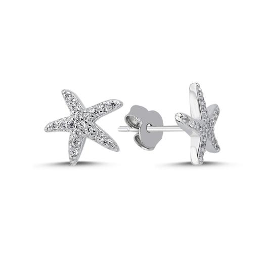 Wholesale Starfish CZ Stud Earrings