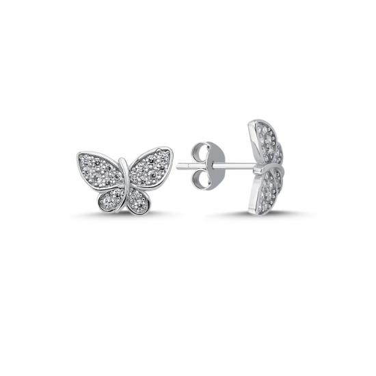 Wholesale Butterfly CZ Stud Earrings