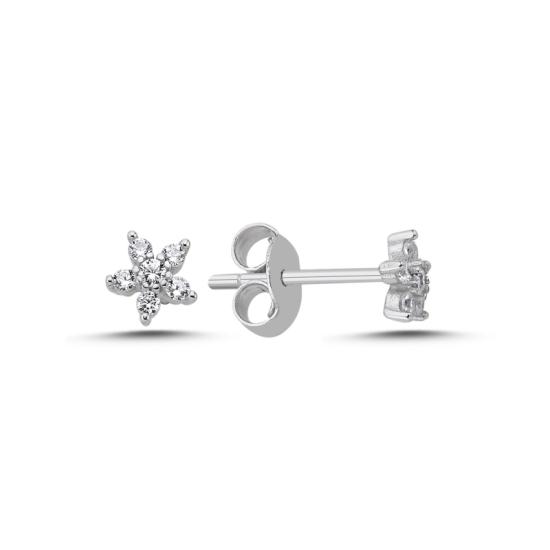 Wholesale Tiny Flower CZ Stud Earrings