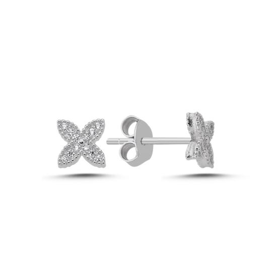 Wholesale Flower CZ Stud Earrings