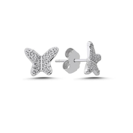 Wholesale Butterfly CZ Stud Earrings