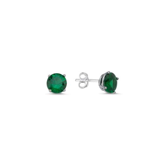 Wholesale 7mm Emerald CZ Stud Earrings