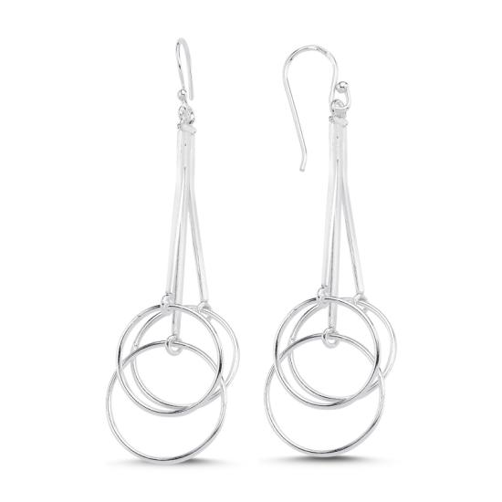 Wholesale Interlocking Hoop Dangle Fish Hook Earrings