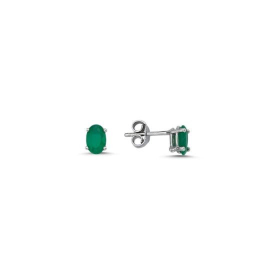 Wholesale 4x5mm Opak Emerald CZ Stud Earrings