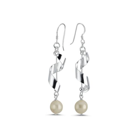 Wholesale Real Pearl Dangle Fish Hook Earrings