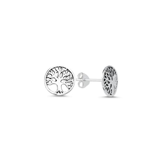 Wholesale Tree Of Life Oxidised Stud Earrings