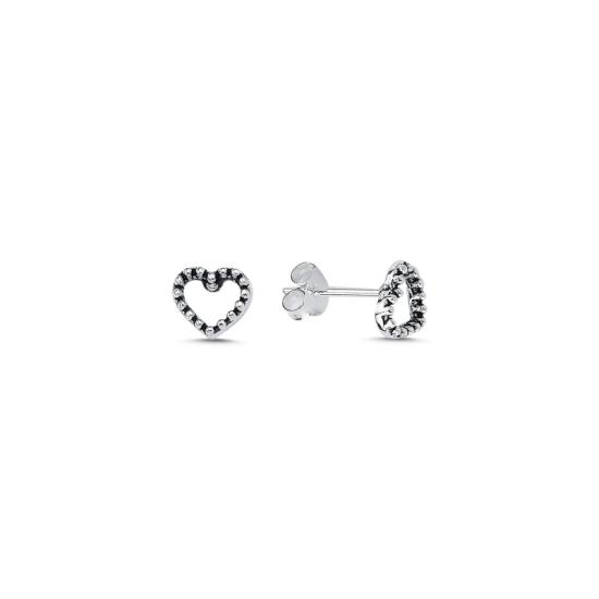 Wholesale Heart Oxidised Stud Earrings