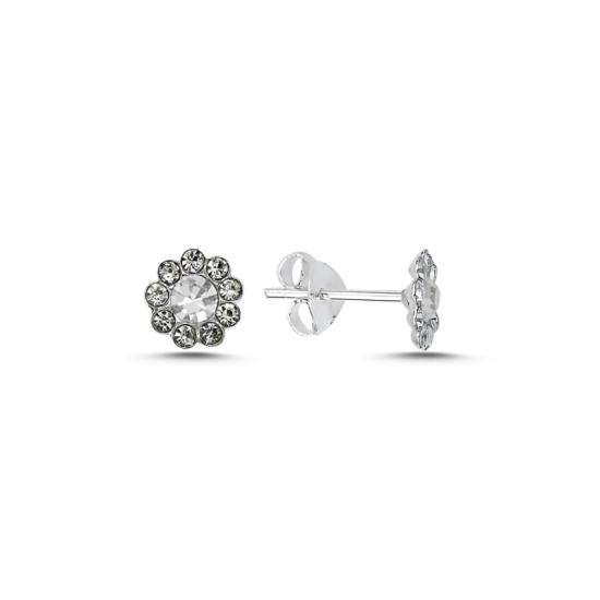 Wholesale Daisy White Crystal Stone Stud Earrings