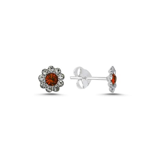 Wholesale Daisy Red Crystal Stone Stud Earrings