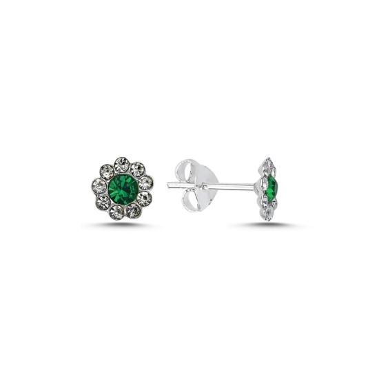 Wholesale Daisy Green Crystal Stone Stud Earrings