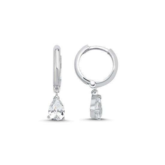 Wholesale Teardrop CZ Huggie Hoop Earrings