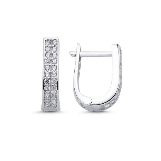 Wholsale 2 Row & CZ Latch Back Earrings