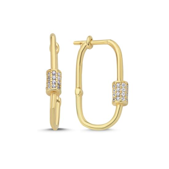 Wholsale Paperclip & CZ Hoop Earrings