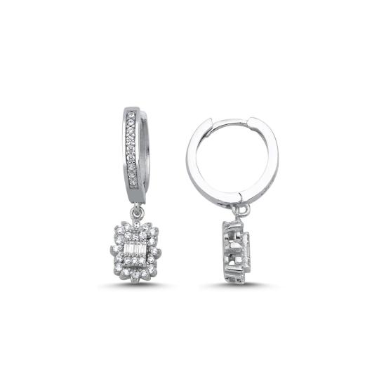 Wholesale Baguette CZ Huggie Hoop Earrings