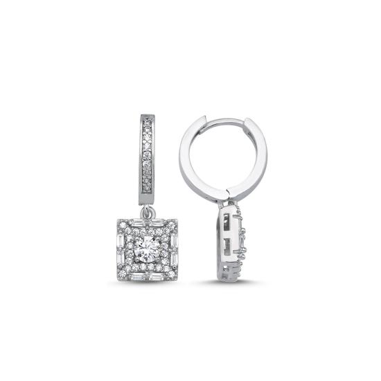 Wholesale Baguette CZ Huggie Hoop Earrings