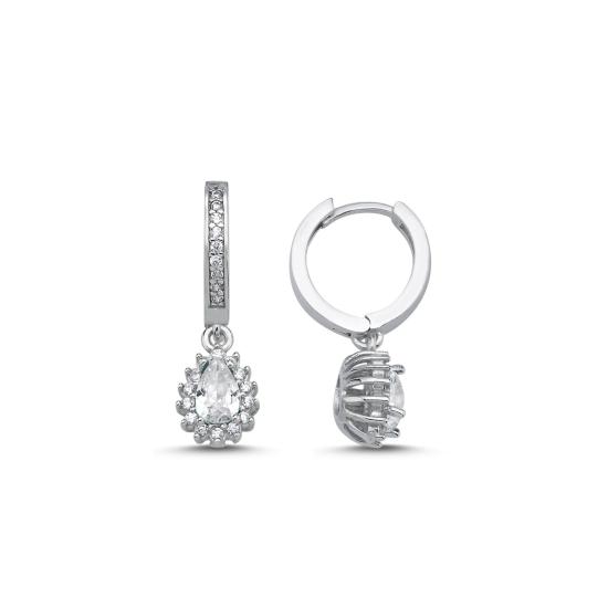 Wholesale Teardrop CZ & Halo Huggie Hoop Earrings