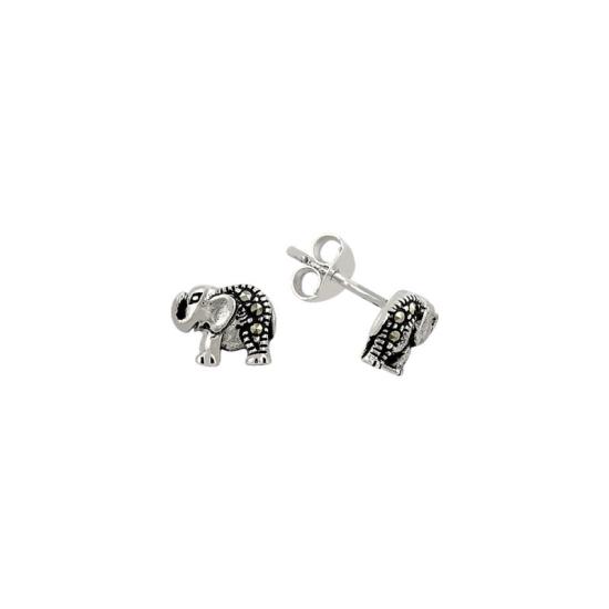 Wholesale Marcasite Elephant Stud Earrings