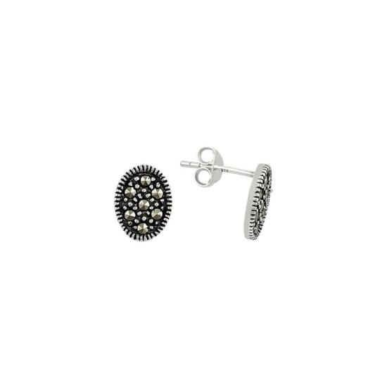 Wholesale Marcasite Oval Stud Earrings