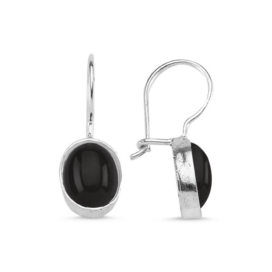 Wholesale Onyx & Arabic Abjad Numerology Double Sided Earrings