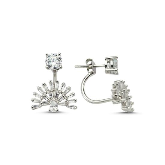 Wholesale Baguette CZ Ear Jacket Earrings