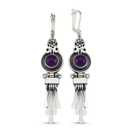 Wholesale Amethyst Stone Handmade Earrings