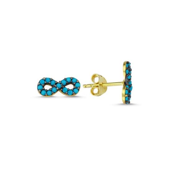 Wholesale Infinity Nano Turquoise Stud Earrings