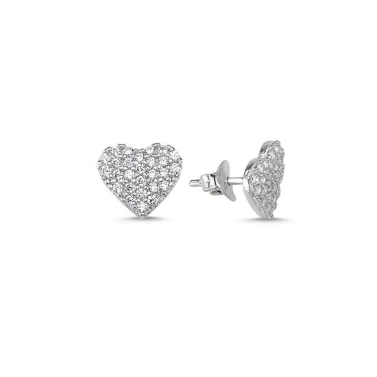 Wholesale Heart CZ Stud Earrings