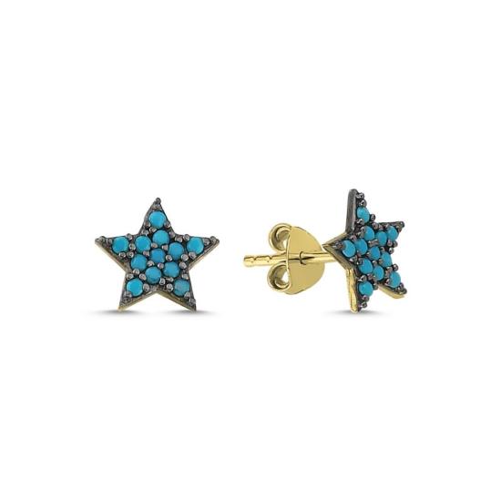 Wholesale Star Nano Turquoise Stud Earrings