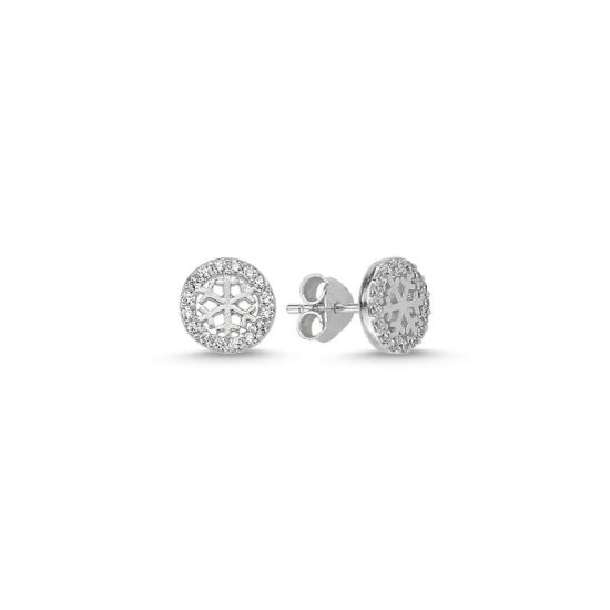 Wholesale Snowflake CZ Stud Earrings